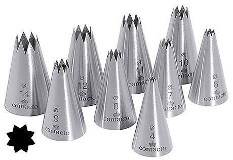 Sterntüllen Edelstahl - Set 4,6,7,8,9,10,11,12,14mm